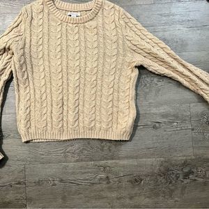 American Eagle Camel cable knit Sweater